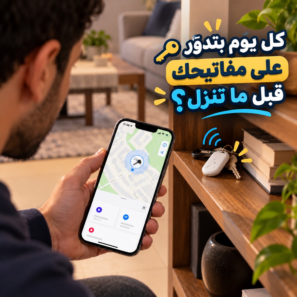 جهاز تتبع ذكي FineIn Tag للمفاتيح والشنط والأغراض الشخصية متوافق مع Apple Find My للآيفون