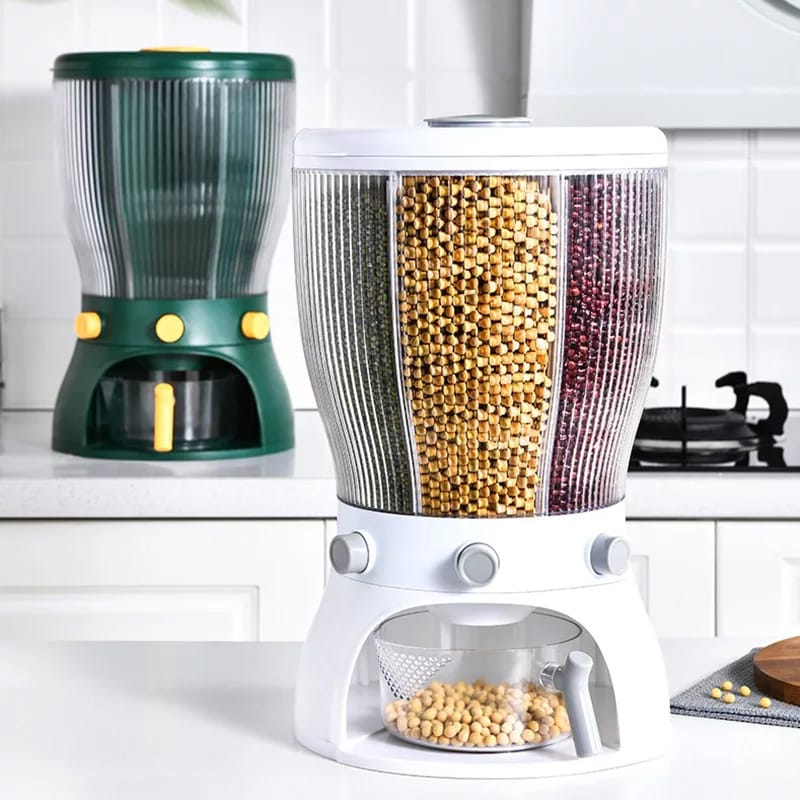 ديسبنسر الحبوب والبقوليات الدوار بأربع تقسيمات داخلية