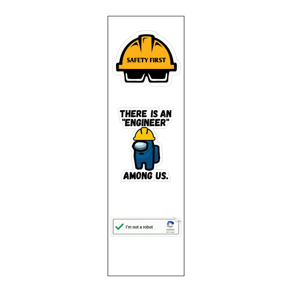 Engineer Vinyl Sticker Pack Reusable &amp; Waterproof