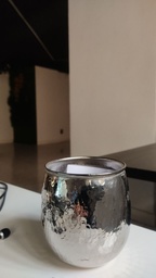 [HH00017851] اصيص زرع بتصميم ديكوري مزخرف _ باللون الفضي