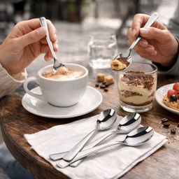 [HH00018899] طقم معالق شاي استانلس ستيل تركي 12 قطعة باللون الفضي