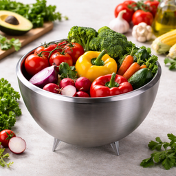 [HH00018913] بولة استانلس ستيل تركي عميقة للسلطة ب 3 أرجل مقاس 25 سم