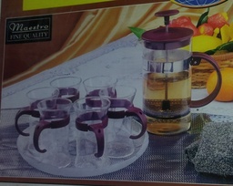 [HH00018938] طقم كوفى بريس + 6 كوبايات لشرب القهوة والشاي