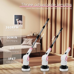 [HH00019290] فرشاة كهربائية دوارة للتنظيف 11 * 1 متعددة الاستخدامات بقدرة 25 وات