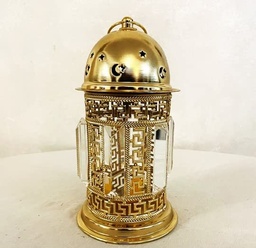 [HH00002836] فانوس رمضان كريستال مضيء باللون الذهبي