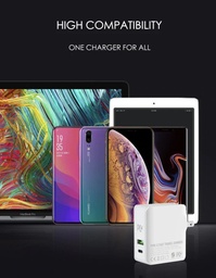 [HH00003444] شاحن حائط سريع ثنائي يو اس بي وتايب سي 30 واط