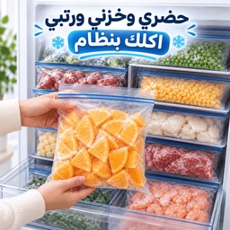 [HH00036037] أكياس حفظ الطعام محكمة الغلق للثلاجة والفريزر قابلة لإعادة الاستخدام 18 قطعة
