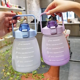 Drinking Motivator Water Bottle Sealed Cap with Straw 1300 ml