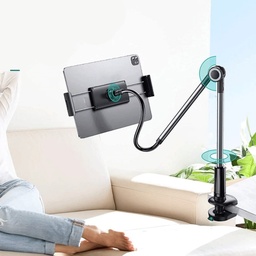 [HH00004822] حامل تابلت بمشبك يثبت علي السرير والمكتب يدور 360 درجة للتحكم في زاوية الرؤية بمرونة