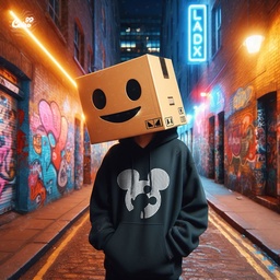 Micky Mouse ºoº هودي اوفر سايز قطن باللون الأسود