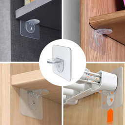 [HH00011080] طقم هوك شفاف 4 قطع  ذاتي اللصق بديل للمسامير لتعليق الأرفف والألواح بدون حفر وتخريم