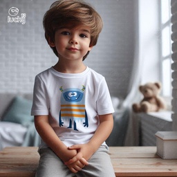 Grumpy Monster تيشيرت اطفال قطن باللون الابيض