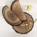 كوستر خيش دائري برسومات يدوية مميزة