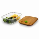 طبق شفاف غطاء خشب وسط *36kr 913