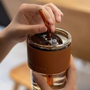 كوب زجاج جلد وشالموه