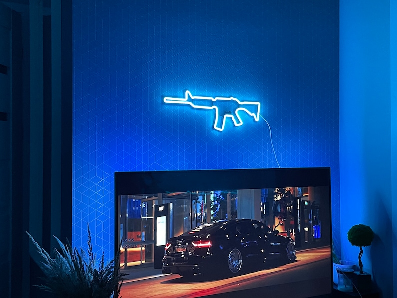AK47 Gun Neon