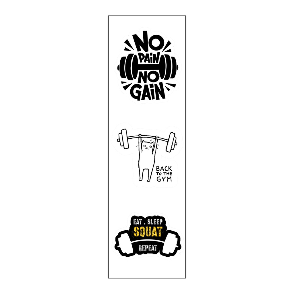 Gym Vinyl Sticker Pack Reusable &amp; Waterproof