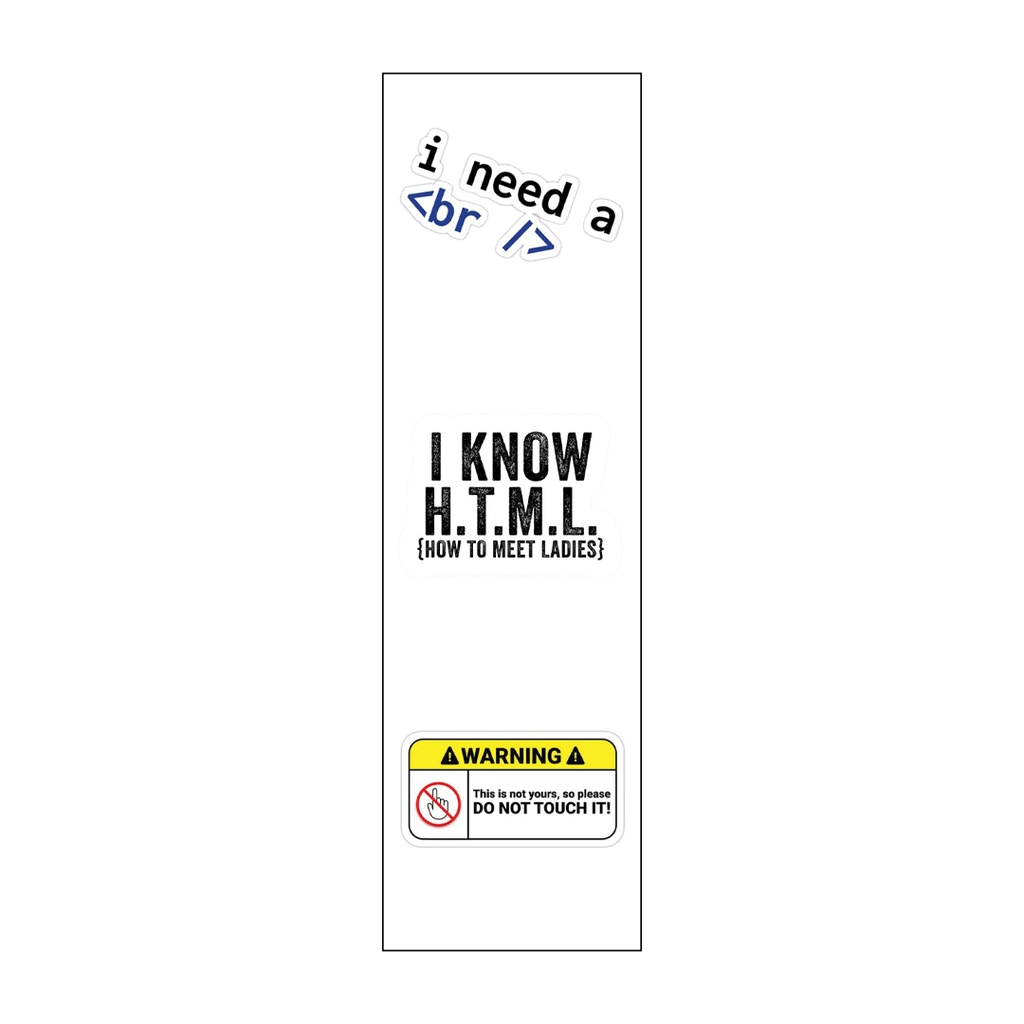 Programmers Vinyl Sticker Pack Reusable &amp; Waterproof