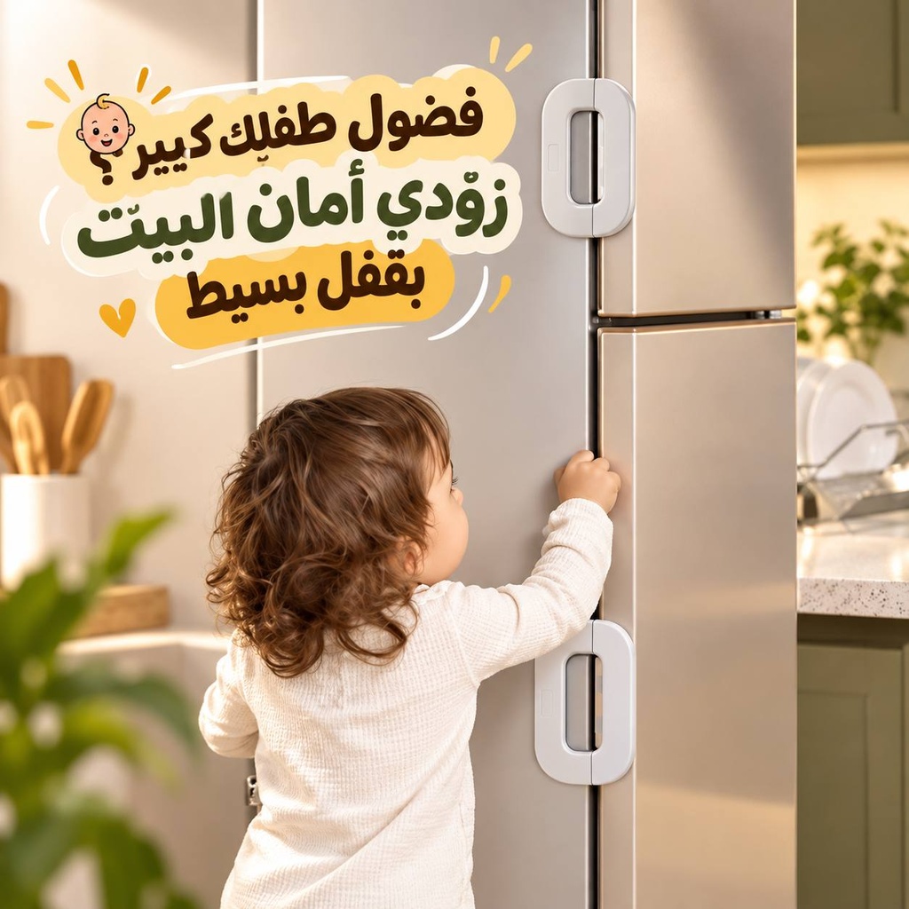 قفل أمان لسلامة الأطفال لغلق باب الثلاجة والأدراج والدواليب