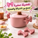 ماسك سيليكون لحمل الحلل والصواني بتصميم فيونكة عازل للحرارة قطعتين