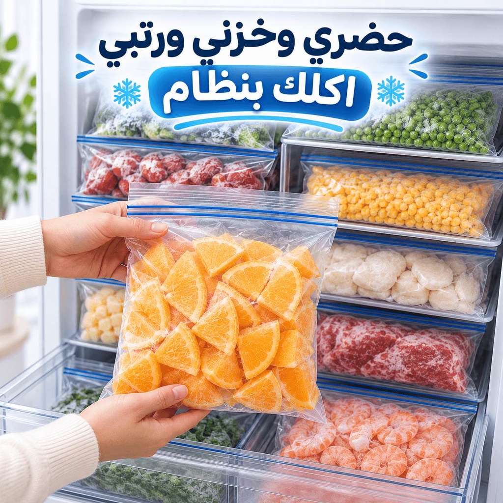 أكياس حفظ الطعام محكمة الغلق للثلاجة والفريزر قابلة لإعادة الاستخدام 18 قطعة