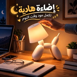 اباجورة تاتش علي شكل كلب لطيف ب 3 الوان مختلفة قابلة لاعادة الشحن بيو اس بي