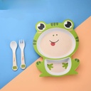 طقم طعام للاطفال 5 قطع شكل ضفدع