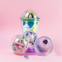 مج اكليريك 400 مللي بشاليموه مناسب للمشروبات المثلجة مزين باشكال كرتونية