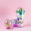 مج اكليريك 400 مللي بشاليموه مناسب للمشروبات المثلجة مزين باشكال كرتونية