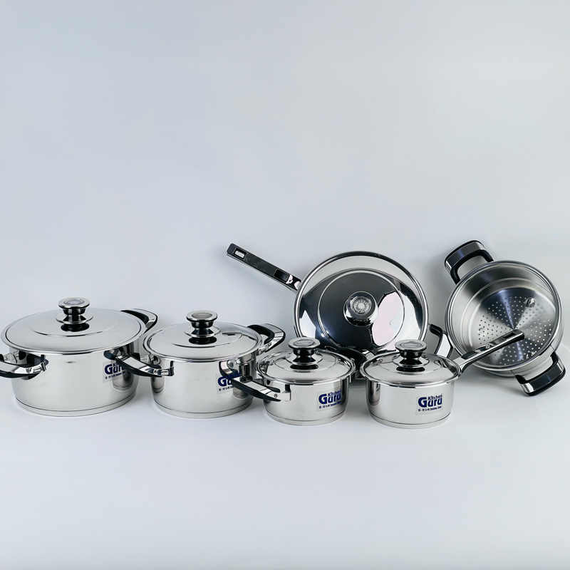 طقم حلل استانلس ستيل للطهي 22 قطعة