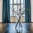 فازة زجاج شفاف بتصميم أسطواني الشكل مقاس 13 * 26 سم