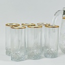 طقم  شربات زجاج 7 قطع لتقديم العصائر والمشروبات