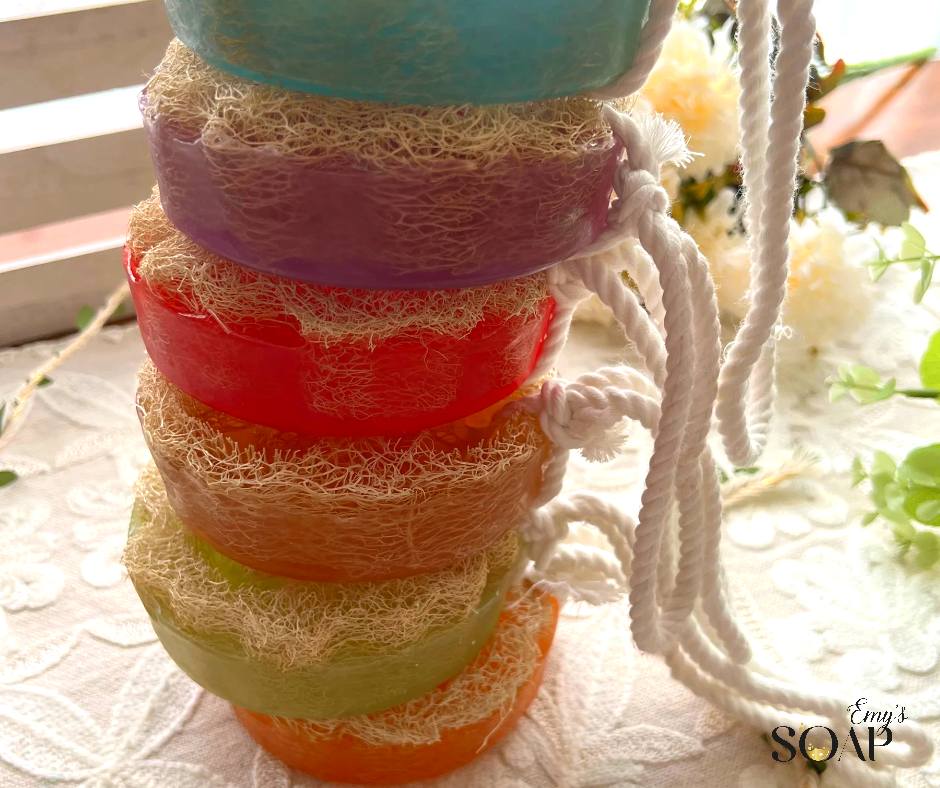 صابونة الليفة العطرية بحبل برائحة البرجموت - 240 جرام