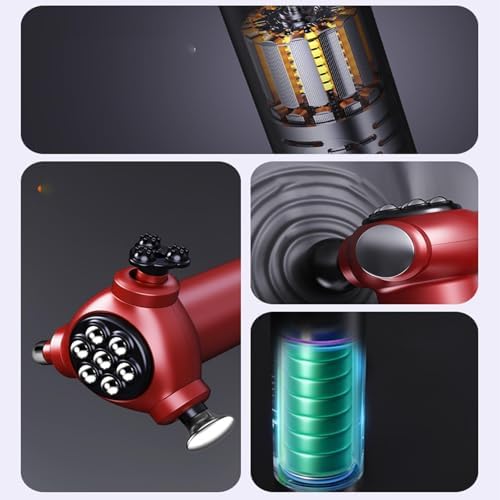 مسدس مساج مزدوج ب 3 رؤوس مختلفة + 5مستويات لتخفيف واسترخاء عضلات الجسم