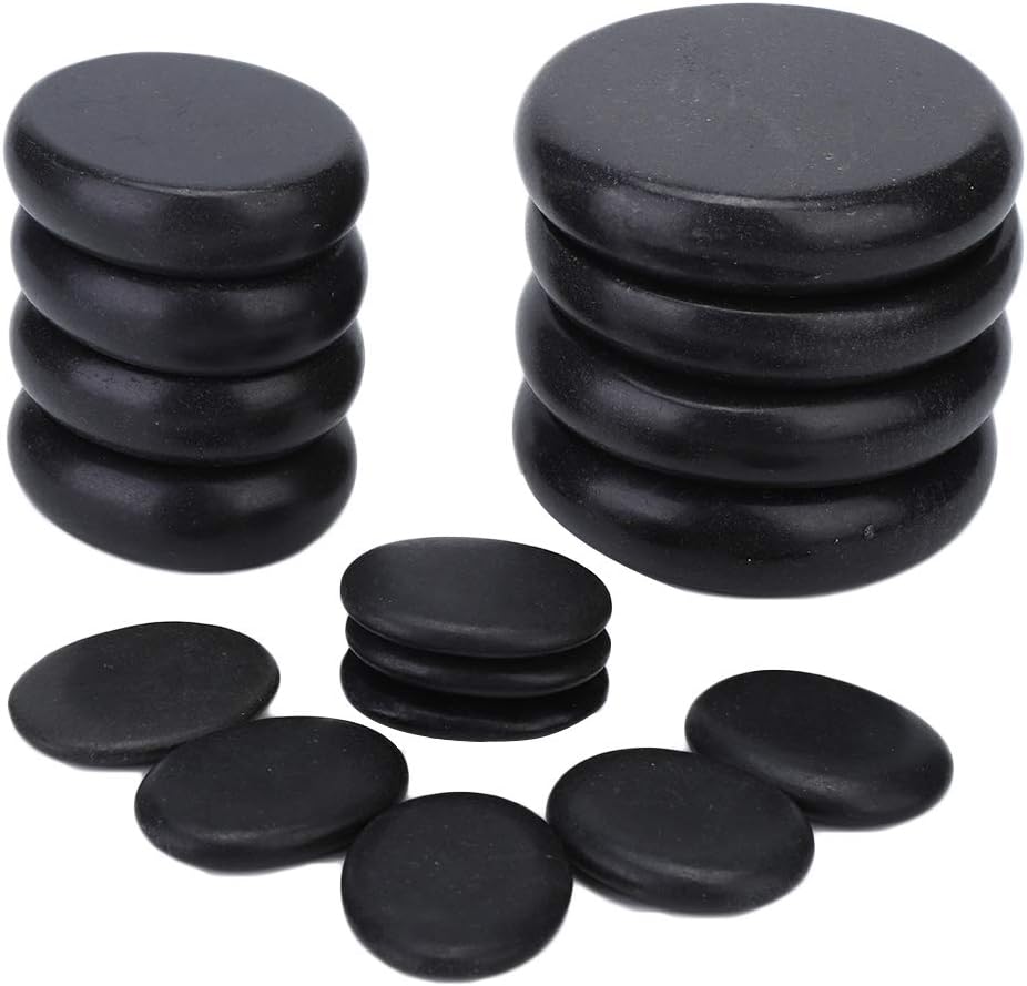 احجار حرارية للعلاج بالتدليك للاسترخاء - 16 قطعة