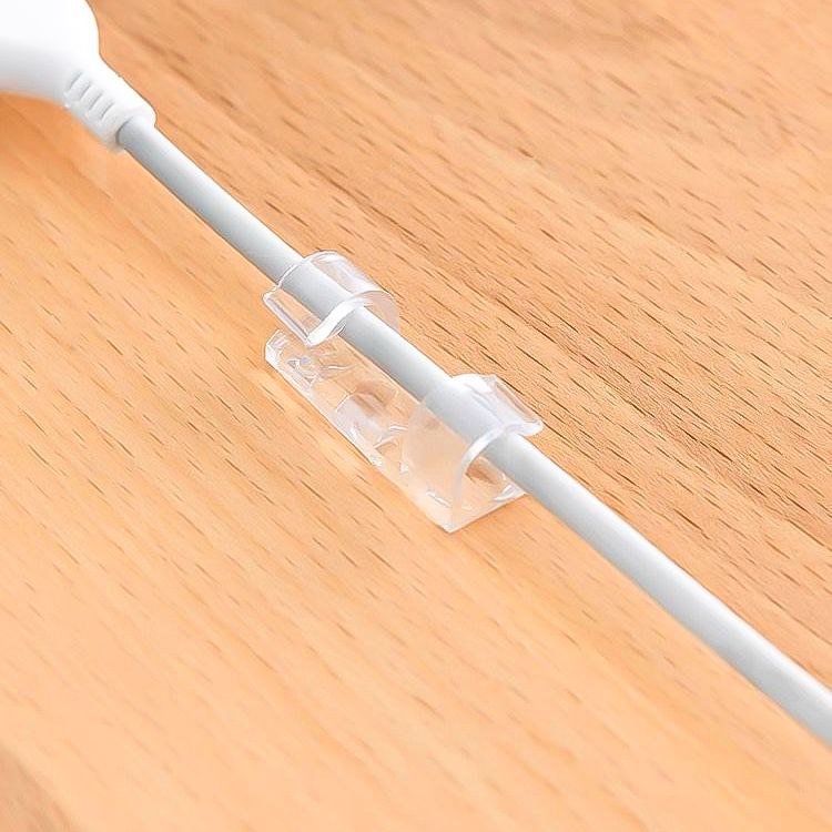 عرض 2 طقم بديل كلبسات منظم للأسلاك والكابلات بلزق دبل فيس للتثبيت علي الحائط والمكتب شفاف 16 قطعة