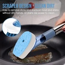 فرشاة أطباق 3 * 1 مع خزان صابون و3 فرش قابلة للتبديل