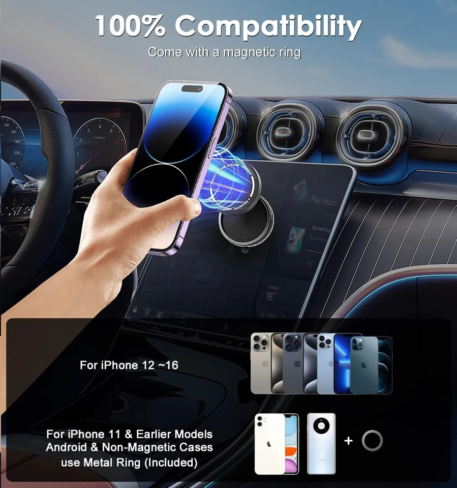 حامل موبايل لتابلوه السيارة مزود بقوة شفط عالية قابل للطي والدوران 360°