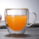 مج زجاج دبل شفاف 200 ملل للقهوة والشاي