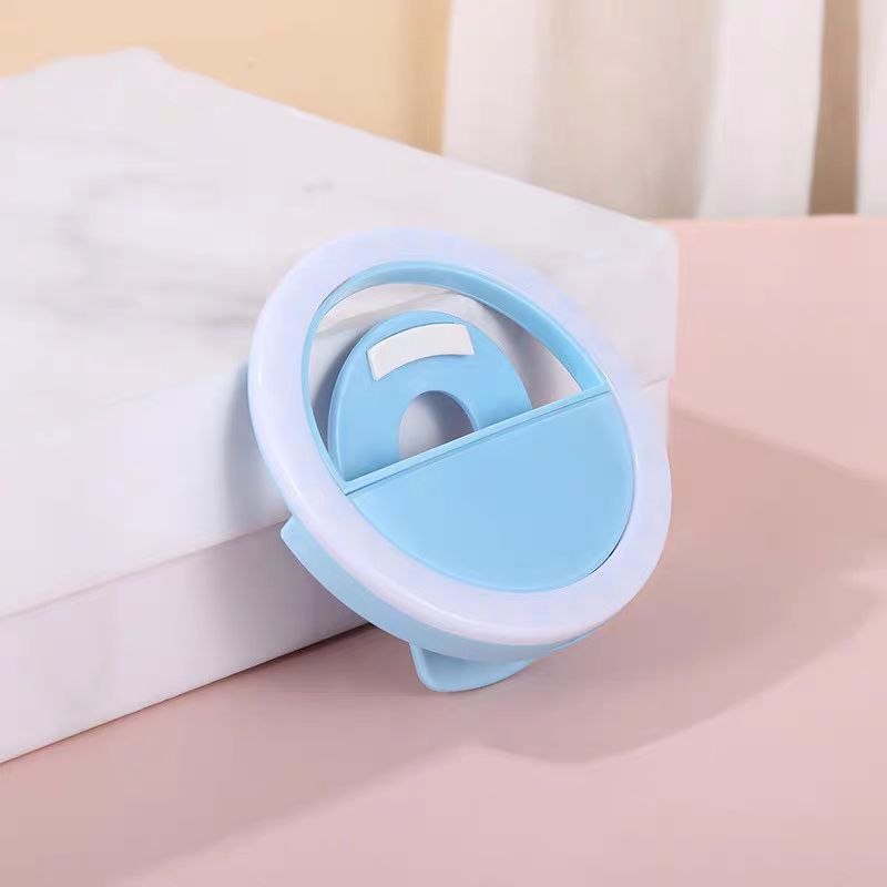 رينج لايت ميني ب 3 مستويات اضاءة مع مشبك للتعليق بيو اس بي للشحن