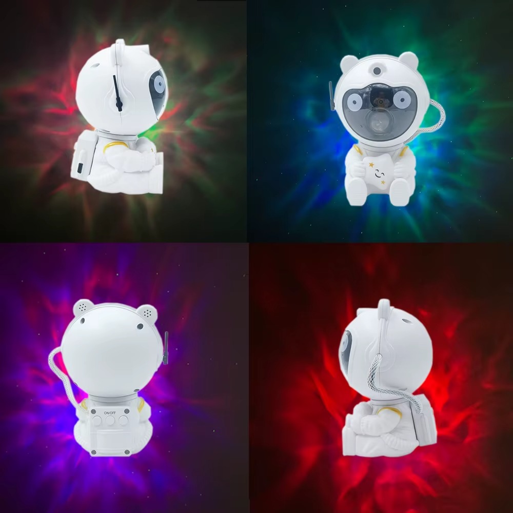 جلاكسي بروجيكتور شكل رجل فضاء ب7 الوان مختلفة للفضاء + ليزر مع ريموت للتحكم