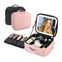 شنطة لحمل وتنظيم الميك اب مع مرآة تاتش قابلة لاعادة الشحن