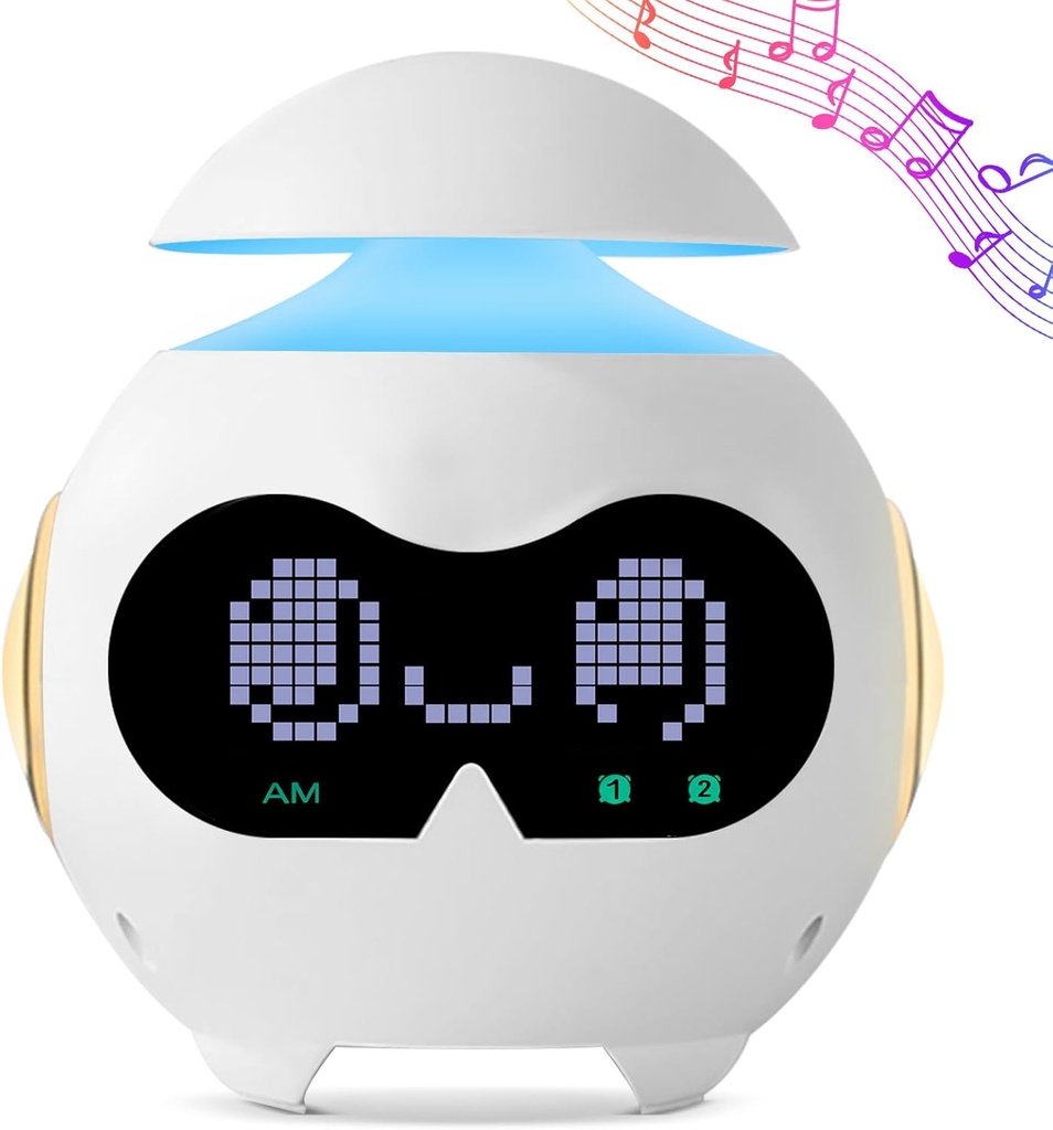 ساعة منبه بشاشة ليد مع اضاءة ليلية بتصميم روبوت