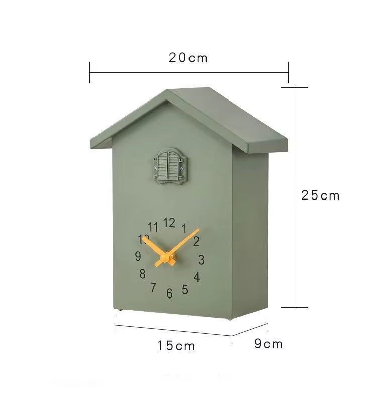 ساعة حائط بتصميم منزل وطائر الوقواق مع بندول