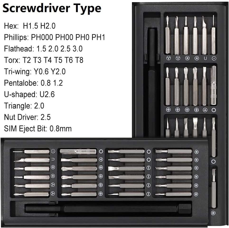 مجموعة مفكات براغي مغناطيسية دقيقة 24 في 1، مجموعة ادوات اصلاح مغناطيسية دقيقة، ادوات اصلاح مفك براغي للكمبيوتر واللابتوب والالعاب الالكترونية والكاميرا