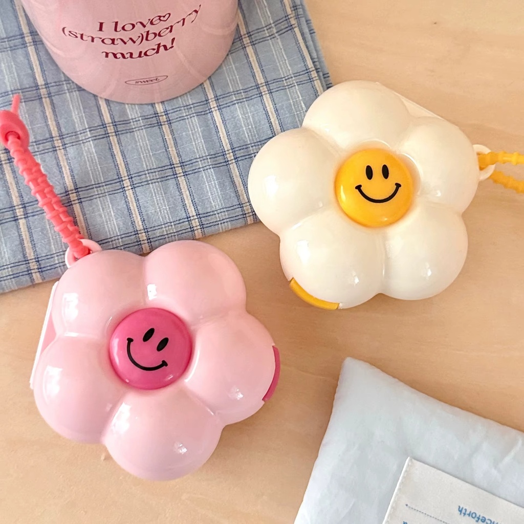 منظم لحبوب وكبسولات الدواء والفيتامينات بتصميم وردة 5 خانات للسفر والخروج