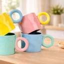 مج بورسلين بتصميم مموج ويد دائرية مناسب لشرب النسكافية والاتيه 350 ملي