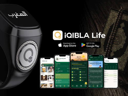 خاتم تسبيح وذكر ديجيتال بشاشة ليد قابل للشحن