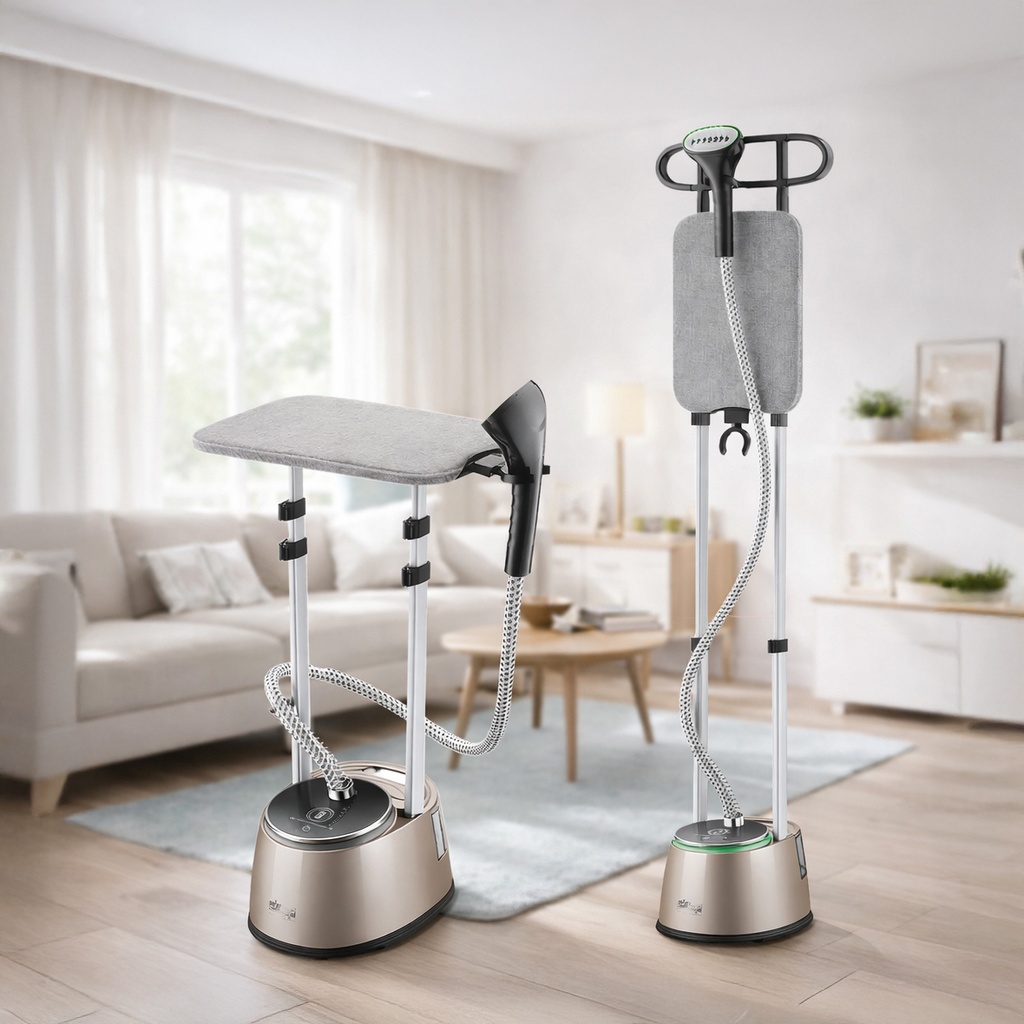 مكواة بخار عمودية بستاند لكي الملابس بقدرة 2000 واط وسعة 1.6 لتر