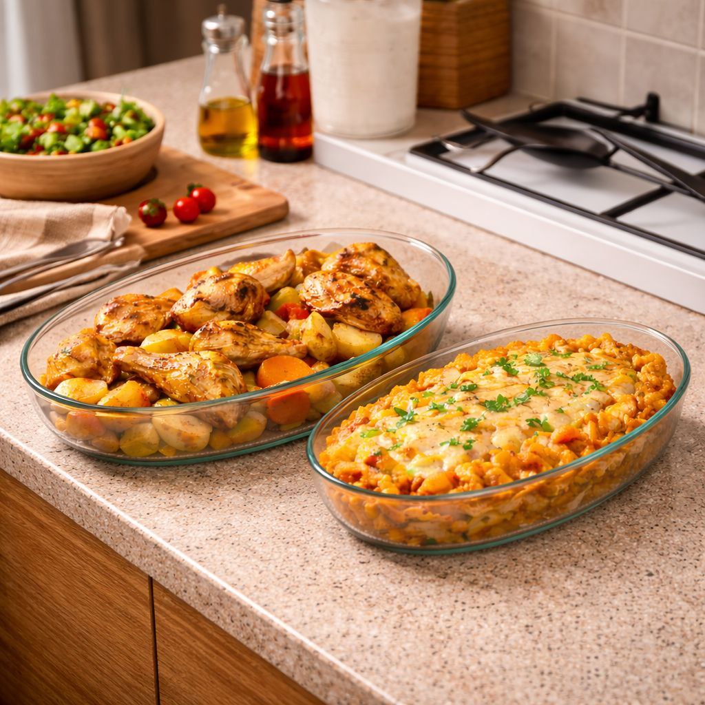 طقم طاجن بايركس بيضاوي الشكل مقاس 24 - 26